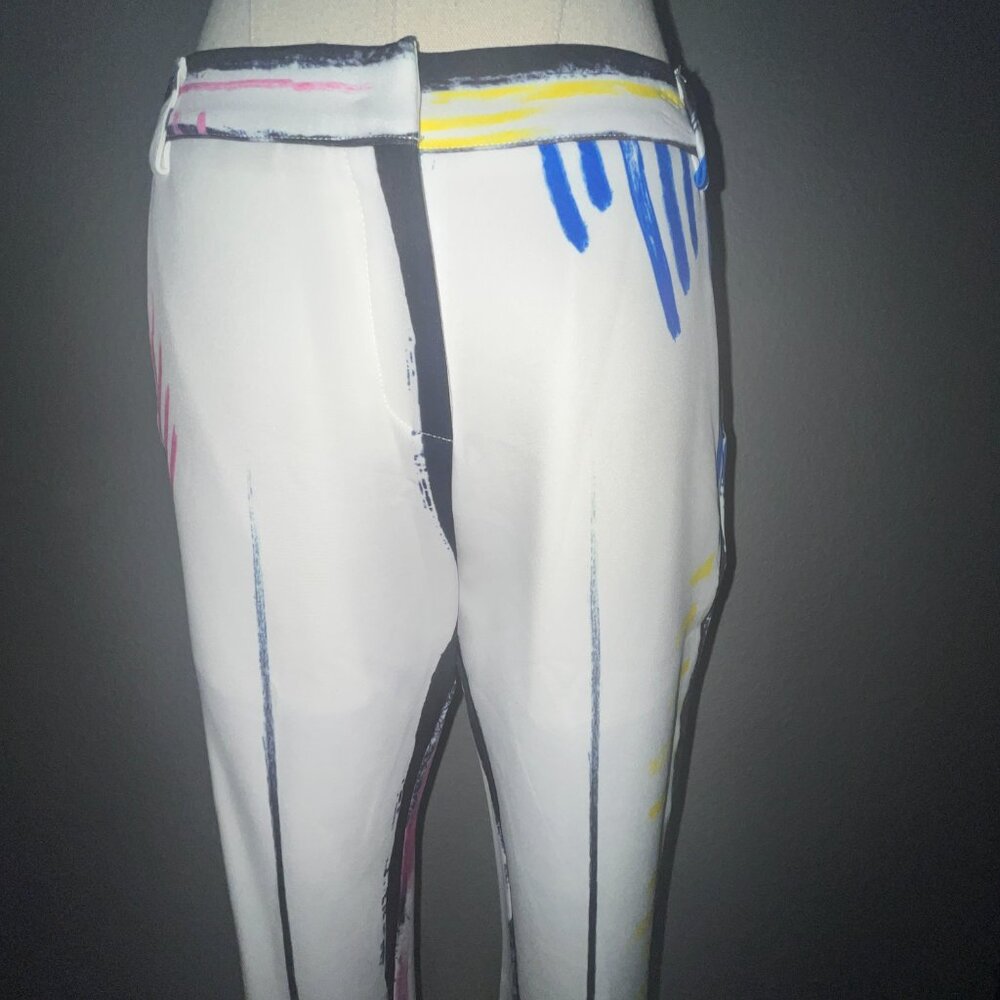 L'ATISTE COLOR ME BAD ARTSY PANTS SUIT GRAPHIC PAINTED CONTRASTING OUTLINE - S - Picture 14 of 16